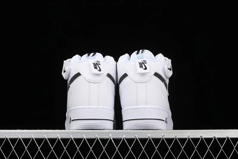 Nike Air Force 1 Mid "All White/Black"