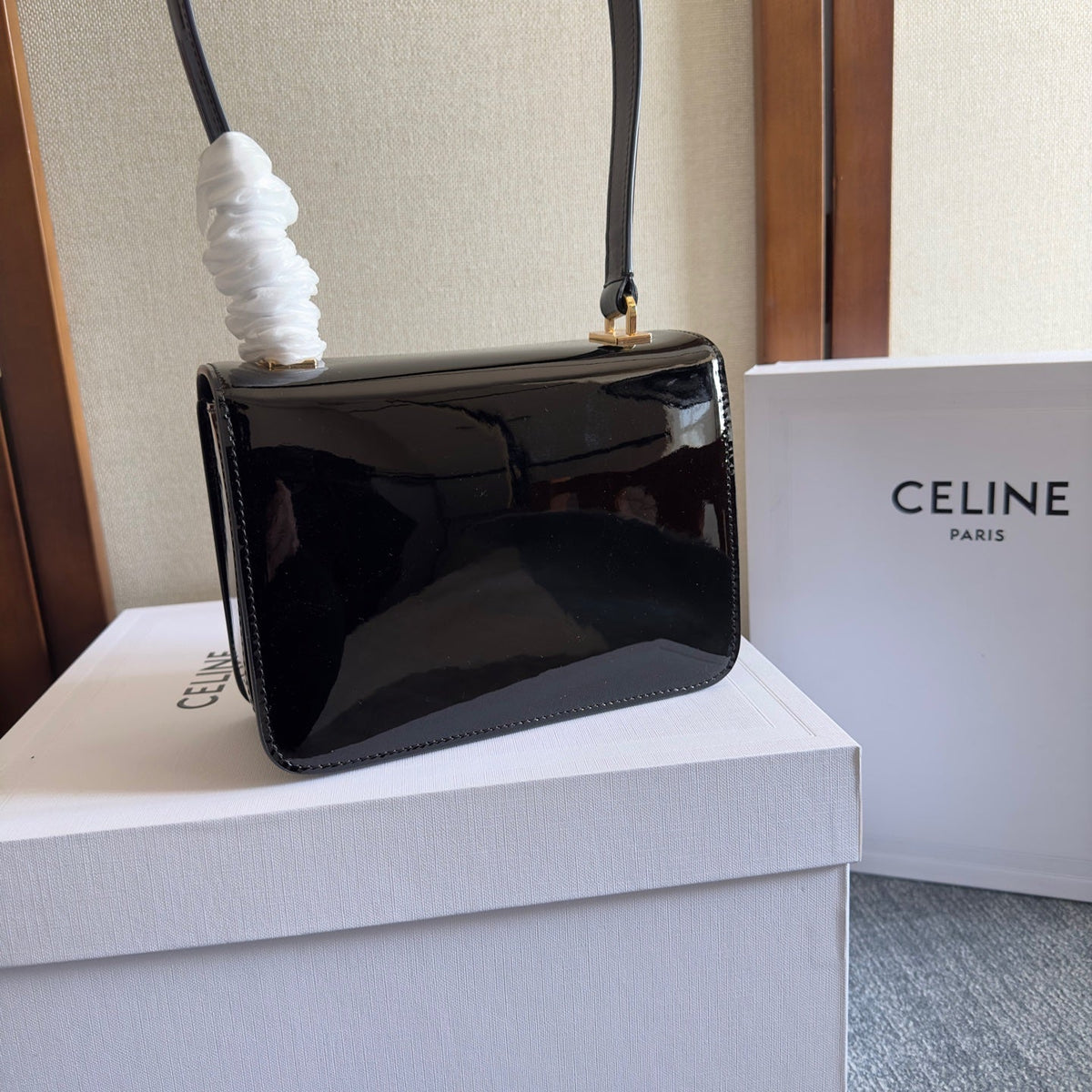 TEEN GARANCE BAG 18 IN BLACK PATENT CALFSKIN
